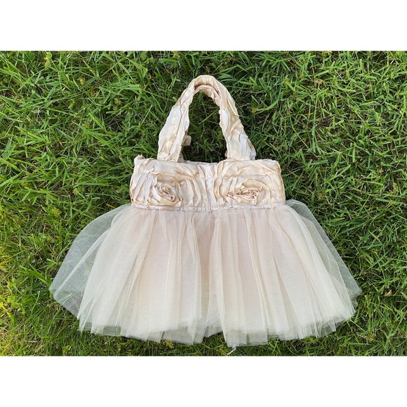 Ivory Princess Tote, Bridesmaid Bridal Tote, Flower Girl Bag, Ballerina Tote - Picture 4 of 4